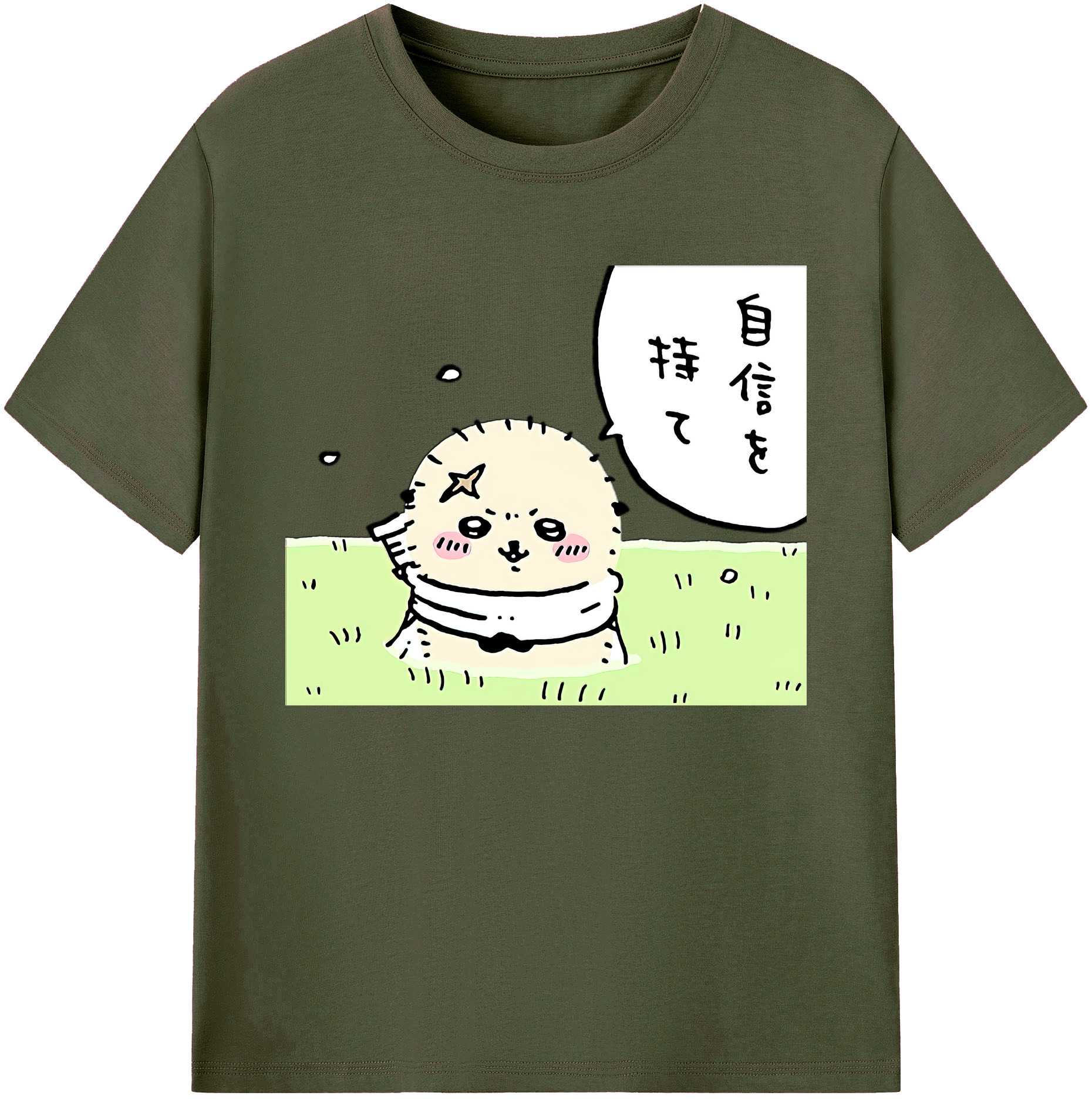 （画像用） ちいかわ ラッコ Chii-kawa Sea otter 綿100％ メンズ半袖Tシャツ｜肌触りやわらか＆通気性